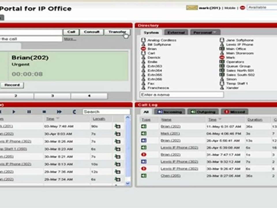 Making A Call in Avaya ONeX Portal For IP Office