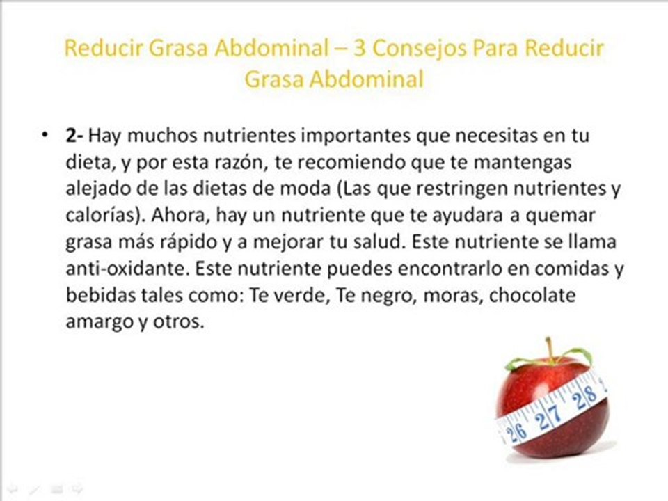 3 Consejos Para Reducir Grasa Abdominal