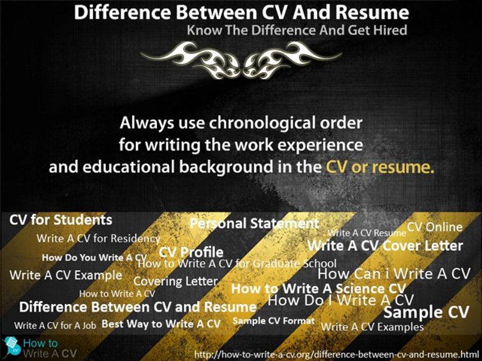 Difference betwwen cv and resume