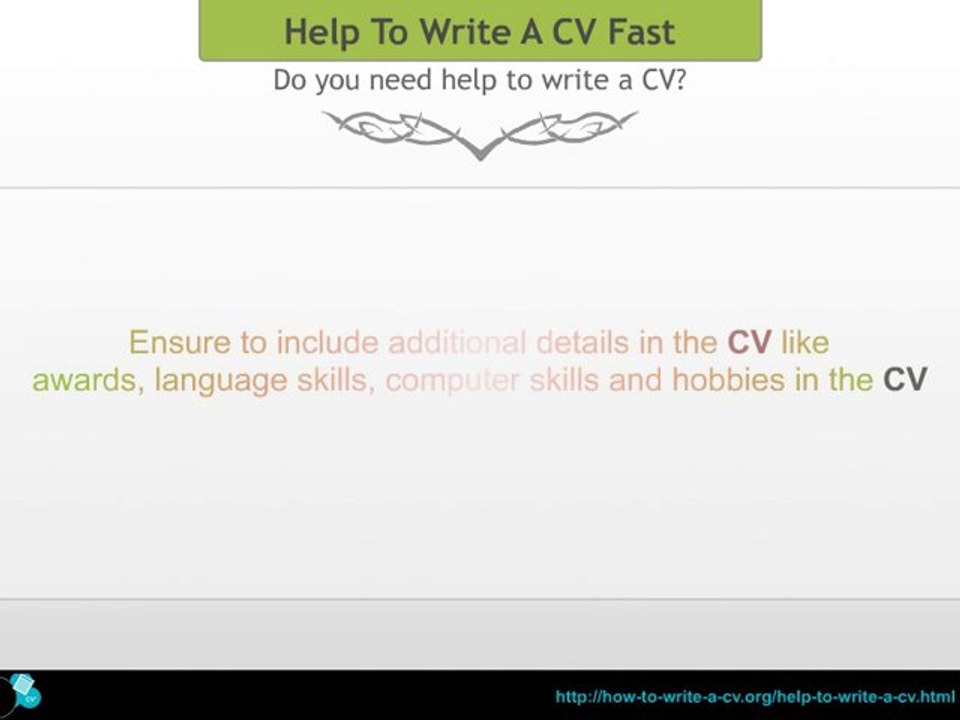 help me to write a cv