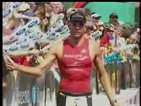 First triathletes cross finish line at Ironman