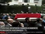 Con funeral simbólico rinden homenaje a periodista asesinad