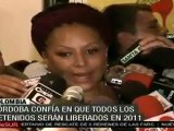 Piedad Córdoba confía enq ue todos los retenidos serán liberados en 2011