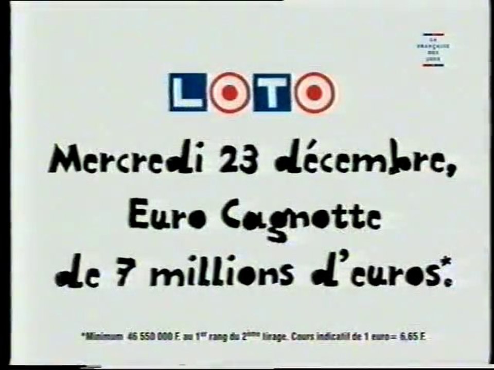 Publicité LOTO Francais des jeux 1998