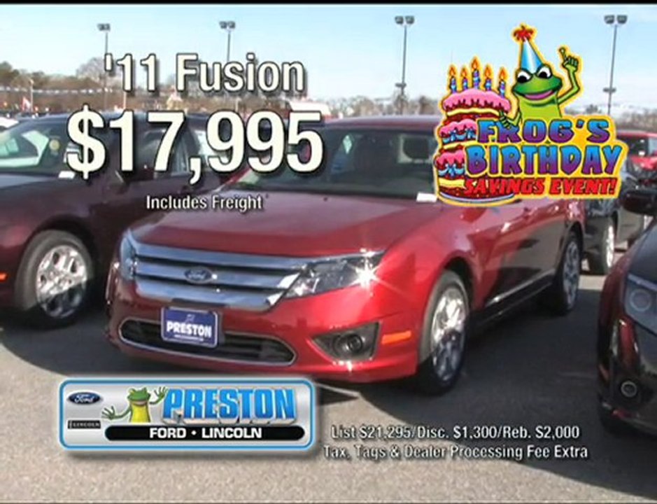 Frog's Birthday Savings Event at Preston Ford Lincoln, ...