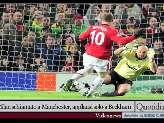 Milan schiantato a Manchester, applausi solo a Beckham