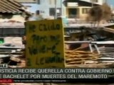Justicia chilena recibe querella contra gobierno de Bachelet por muertes del maremoto