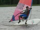 Freestyle windsurfing - back-to-back railride, with a spin 180 into an Everole.