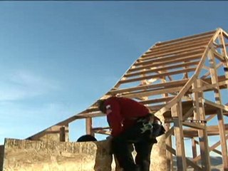 Building a skiBASE jump ramp for Shane McConkey atop the Silver Legace Casino high above Reno, Nevada