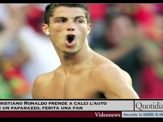 Cristiano Ronaldo prende a calci l'auto di un paparazzo, fer