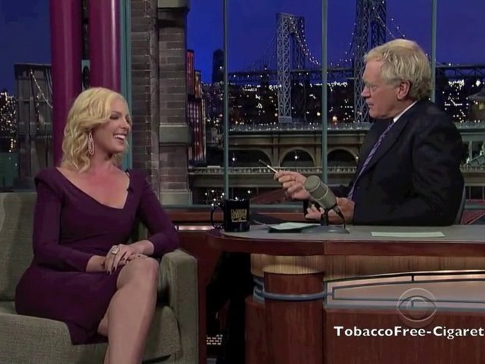 Katherine Heigl Smokes Tobacco Free Cigarette on Letterman