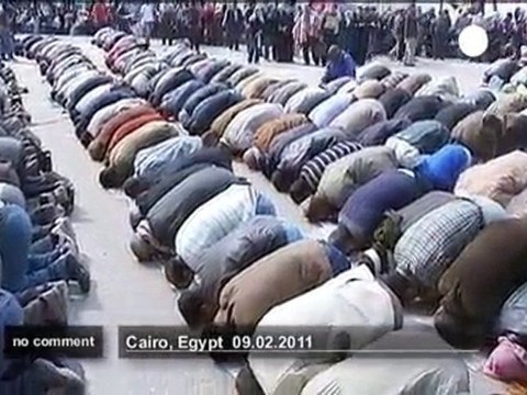 Egyptian prayers in Cairo's Tahrir Square - no comment