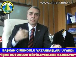 BAŞKAN ÇİMENOĞLU'NDAN SU UYARISI