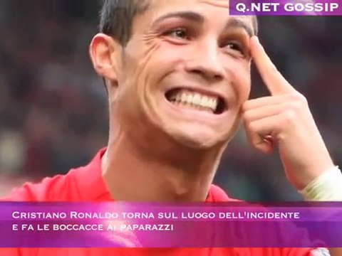 C. Ronaldo torna sul luogo dell'incidente e fa le boccacce