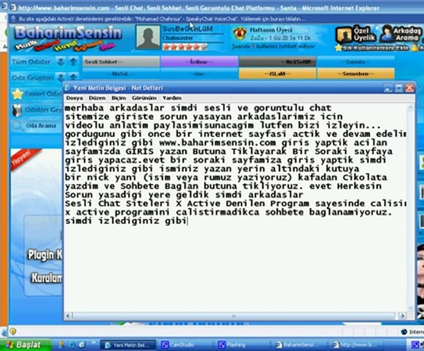 Sesli Chat Giris Anlatimi Baharimsensin