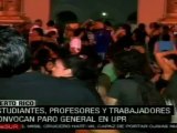 Estudiantes, maestros y trabajadores convocan paro general en UPR