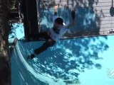 Skateboarder  Charlie Wilkins a taste of Dougie Death's backyard Death Bowl