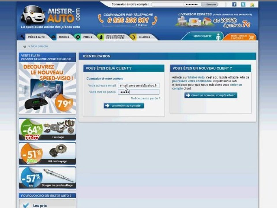 Consulter votre facture sur Mister-Auto.com