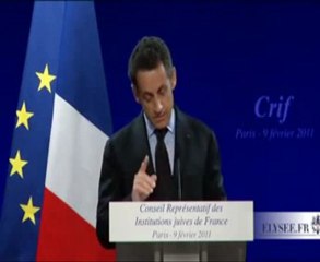 Israël, Nicolas Sarkozy et le Dîner du Crif 2011 2/2