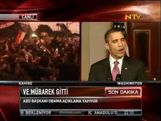 Obama, Hüsnü Mübarek'in istifasını değerlendirdi.