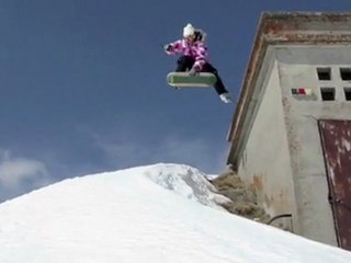 Adri Barat skates on snow