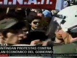 Continúan protestas por plan económico del gobierno griego