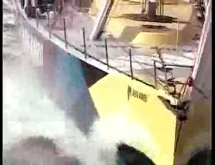 Wakeboarder Towed by Volvo 70 Racing Yacht