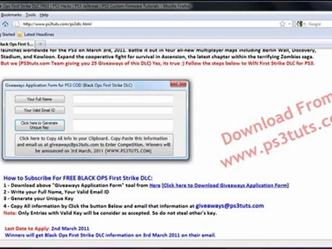 BLACK OPS FIRST STRIKE DLC FREE (GIVEAWAYS, CONTEST DETAILS)