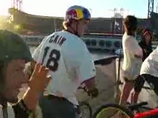 Freestyle mountain biking on barge in SF Bay!