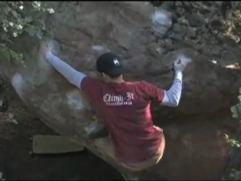 Bouldering: Paul Dusatko fires Akiba's Prison, V9 at The Brickyard