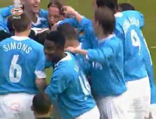 super shot of a long goal by cocu