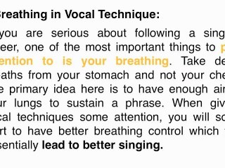Three Simple Vocal Techniques