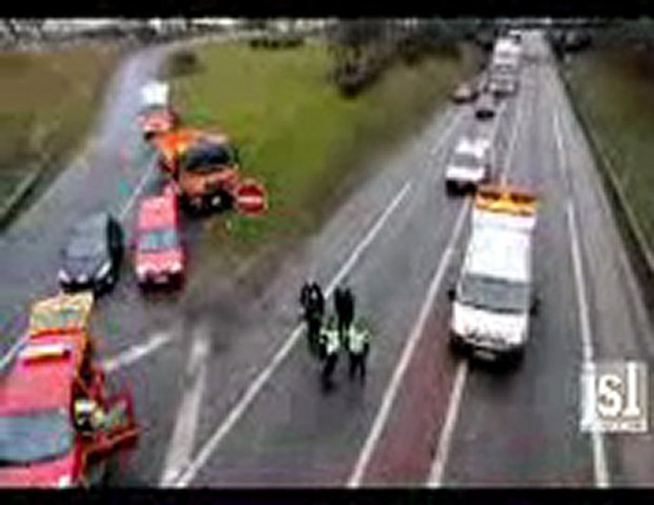 Blanzy (saone et Loire) deux camions en flamme sur la RCEA