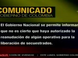 Gobierno colombiano desmiente que permitió reanudación de liberaciones