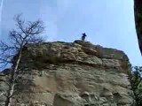 crazy dude jumps his bike off a cliff!!