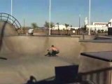 Bubba Harris BMXing in skate park