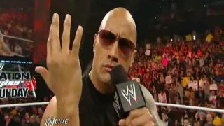 The Rock ( RETURN ! ) owns John Cena, Cole and Miz  (2011)