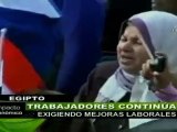 Trabajadores egipcios continúan exigiendo mejoras laborales