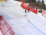 Yannick Bertrand takes a slalom gate to the groin - OUCH!