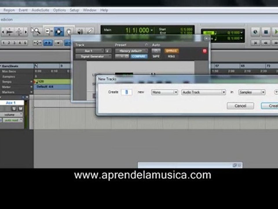 Curso de Pro tools: signal generator