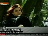Presidenta Cristina Fernández destaca soberanía de su Gobierno, a propósito del conflicto con EEUU