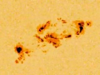 Evolution de la tache solaire 1158