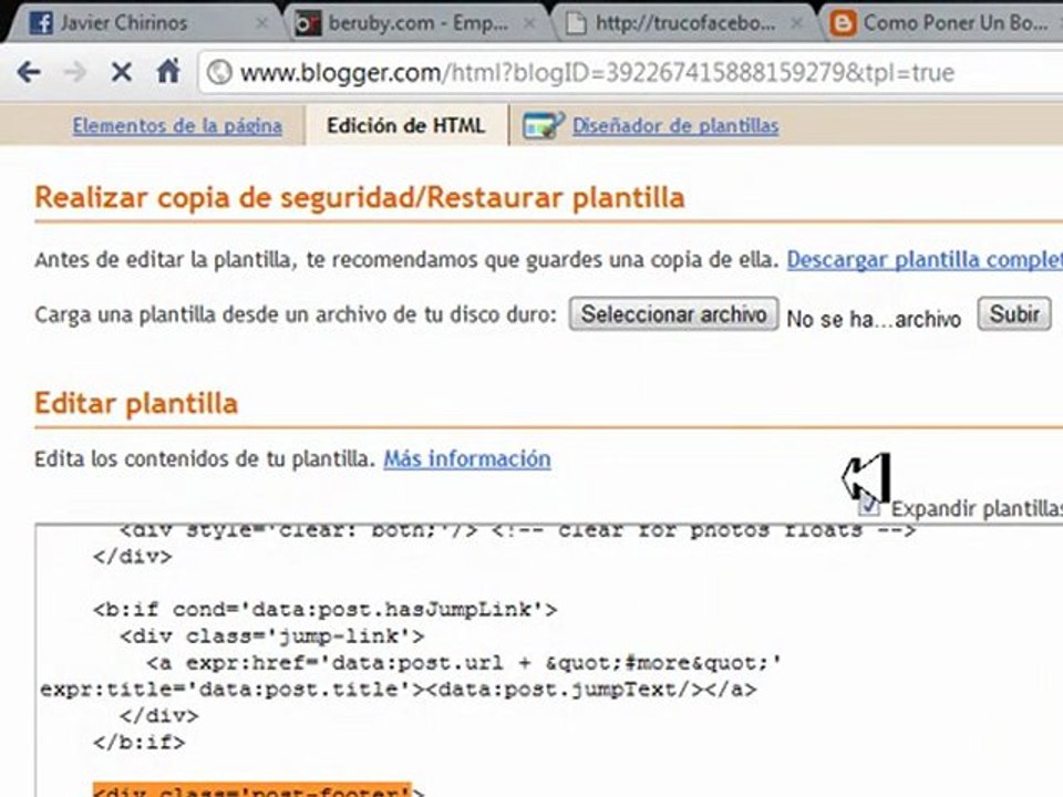 COMO PONER EL BOTON ME GUSTA EN EL BLOG