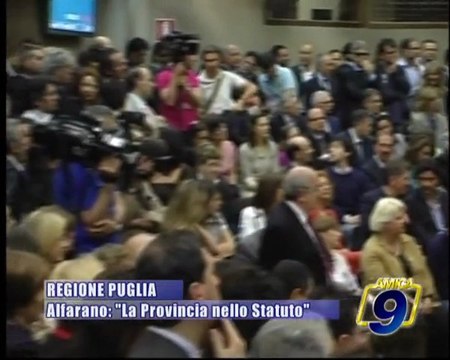 PUGLIA | Alfarano: La provincia di Barletta-Andria-Trani nello statuto
