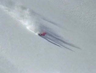excellent freeski trick, crazy cartwheel landing