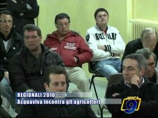 BARLETTA | Regionali 2010 | Acquaviva incontra gli agricoltori
