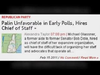 2012 Election News - Palin Unfavorable in Early Polls, Hires