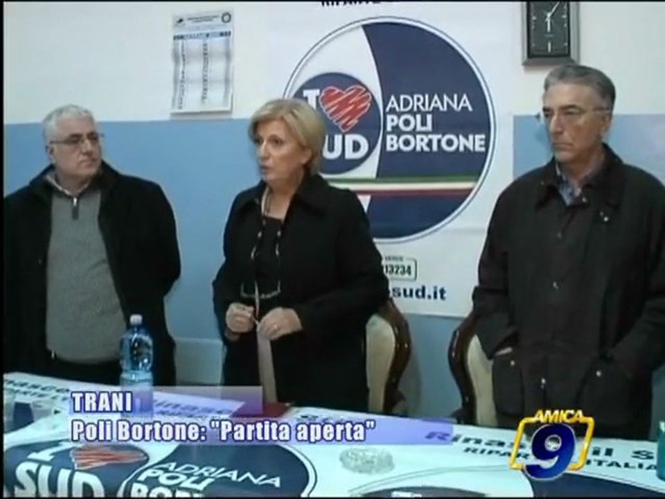 REGIONALI PUGLIA 2010. La Poli Bortone a Trani: "La partita e' aperta"