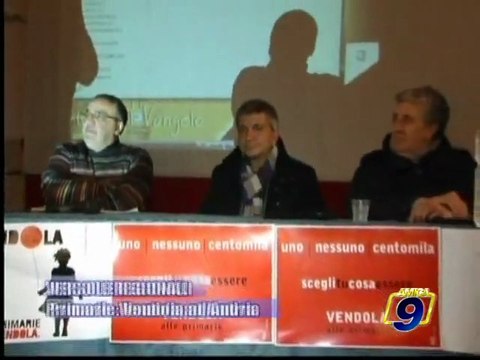 Primarie , Vendola ad Andria per il suo tour in vista della primarie