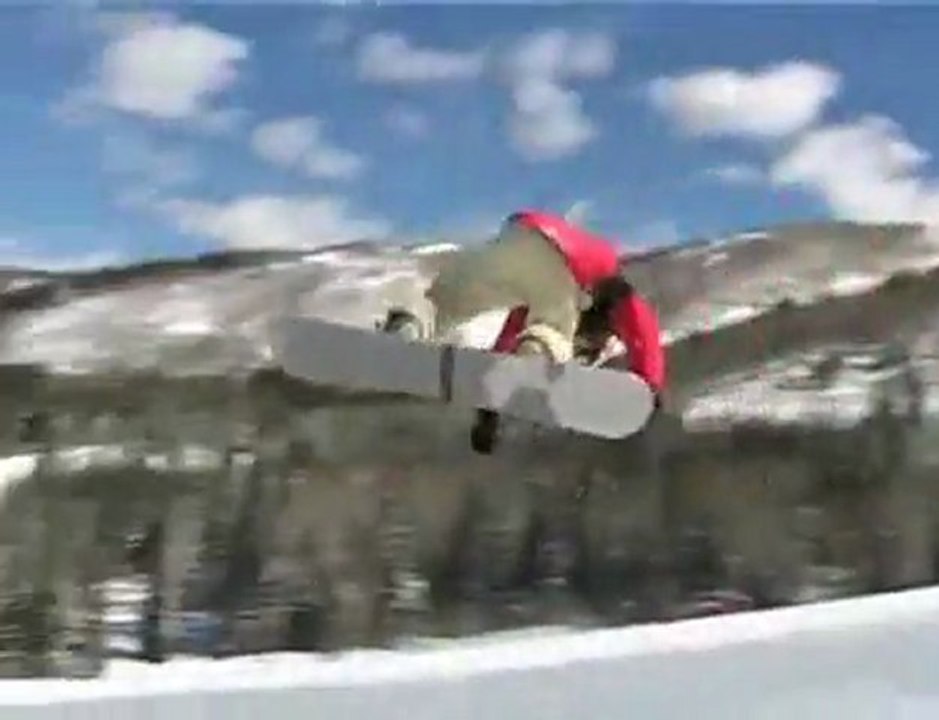 Two planking half pipe footy from Steamboat, some Snowboard too